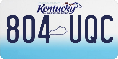 KY license plate 804UQC