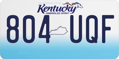 KY license plate 804UQF