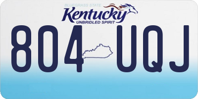 KY license plate 804UQJ