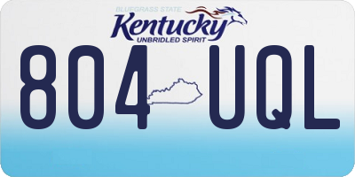 KY license plate 804UQL
