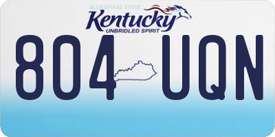 KY license plate 804UQN