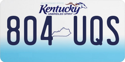 KY license plate 804UQS