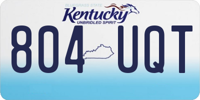 KY license plate 804UQT