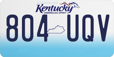 KY license plate 804UQV