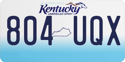 KY license plate 804UQX