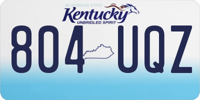 KY license plate 804UQZ