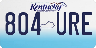 KY license plate 804URE