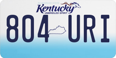 KY license plate 804URI