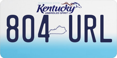KY license plate 804URL