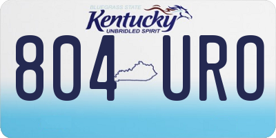 KY license plate 804URO