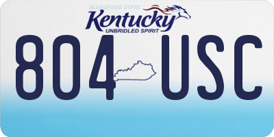 KY license plate 804USC