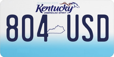 KY license plate 804USD