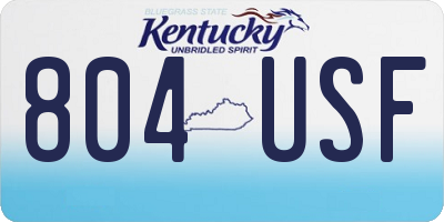 KY license plate 804USF