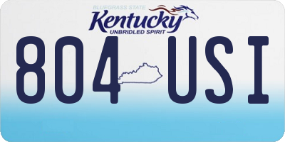 KY license plate 804USI