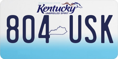 KY license plate 804USK