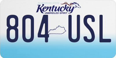 KY license plate 804USL