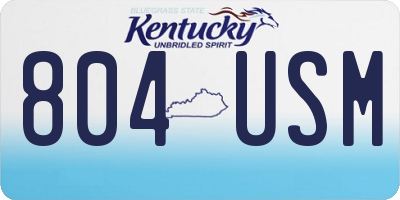 KY license plate 804USM