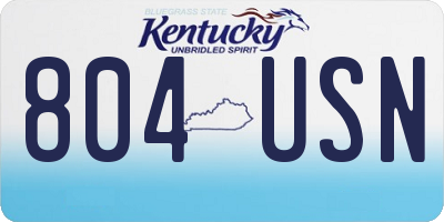 KY license plate 804USN