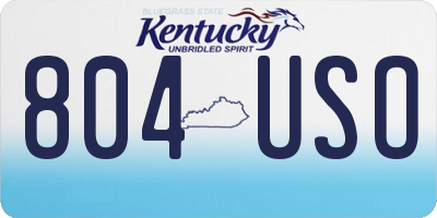 KY license plate 804USO