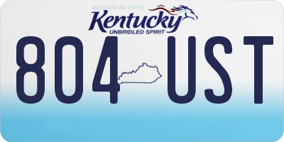 KY license plate 804UST