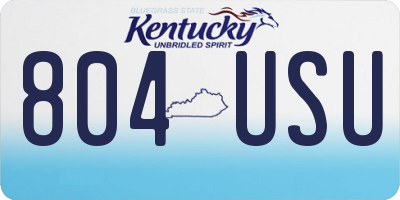 KY license plate 804USU