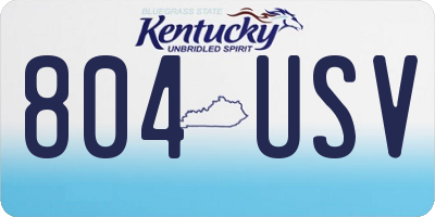 KY license plate 804USV