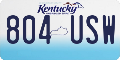 KY license plate 804USW