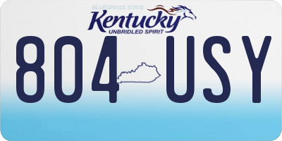 KY license plate 804USY
