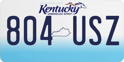 KY license plate 804USZ