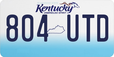 KY license plate 804UTD