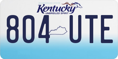 KY license plate 804UTE
