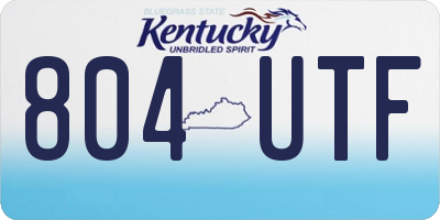 KY license plate 804UTF
