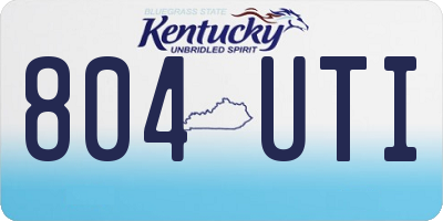 KY license plate 804UTI