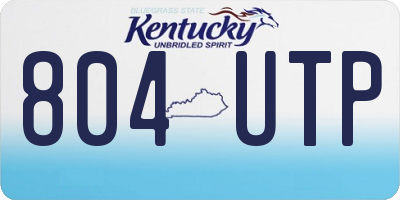 KY license plate 804UTP