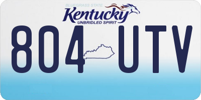 KY license plate 804UTV