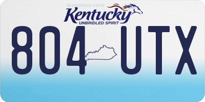 KY license plate 804UTX