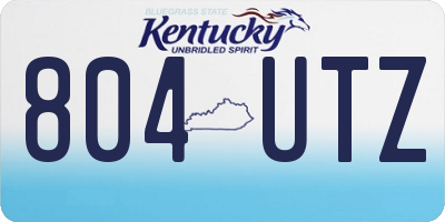 KY license plate 804UTZ