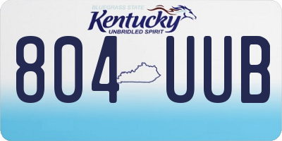 KY license plate 804UUB