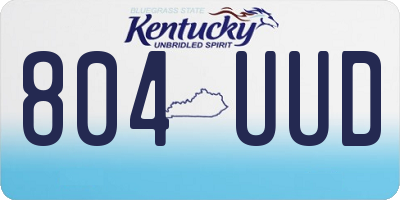 KY license plate 804UUD