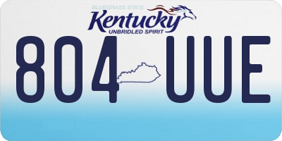 KY license plate 804UUE