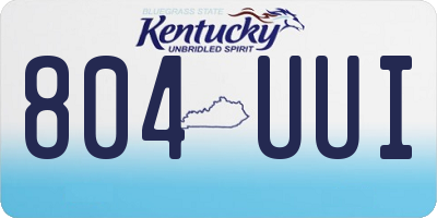 KY license plate 804UUI