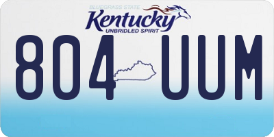 KY license plate 804UUM