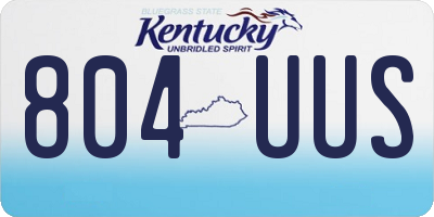 KY license plate 804UUS