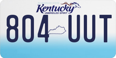 KY license plate 804UUT
