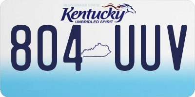 KY license plate 804UUV