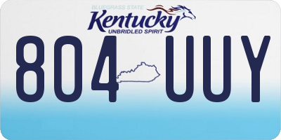KY license plate 804UUY