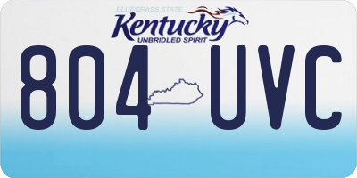 KY license plate 804UVC