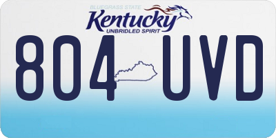 KY license plate 804UVD