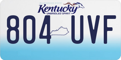 KY license plate 804UVF