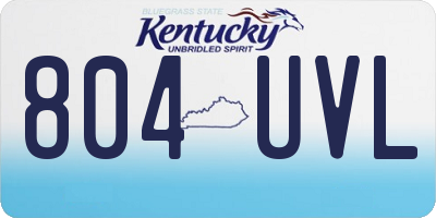 KY license plate 804UVL